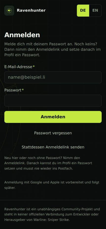 RavenHunter auf dem Handy